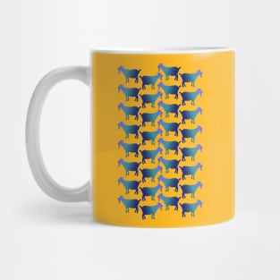 Seamless Blue Goat Pattern Mug